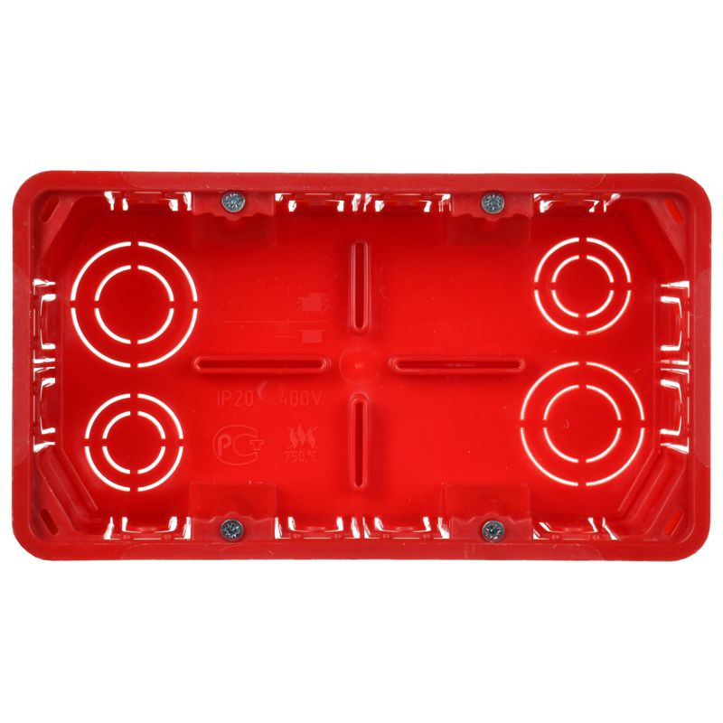 Коробка распаячная КМ41026 для полых стен безгалогенная (HF) 172х96х45мм с саморезами пластиковыми лапками с крышкой IEK