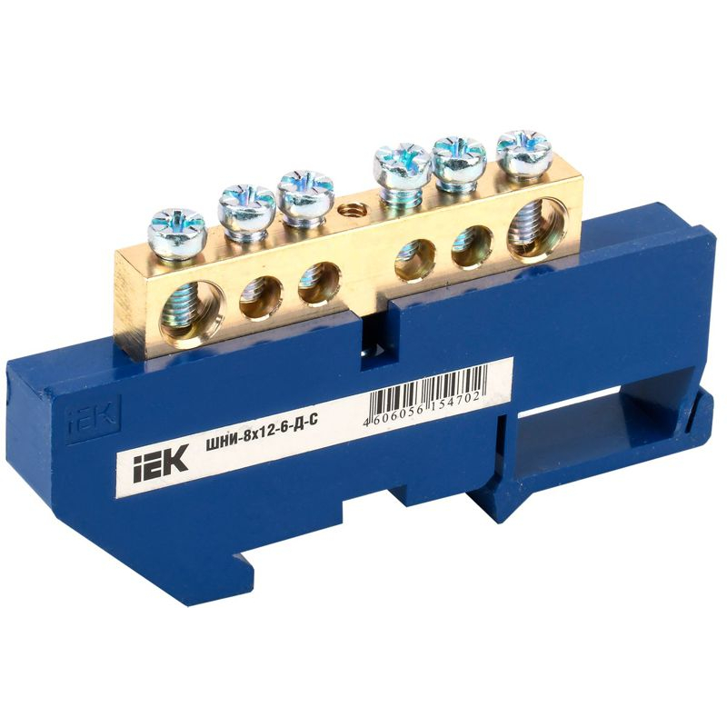 Шина N ноль на DIN-изол ШНИ-8х12-6-Д-С IEK