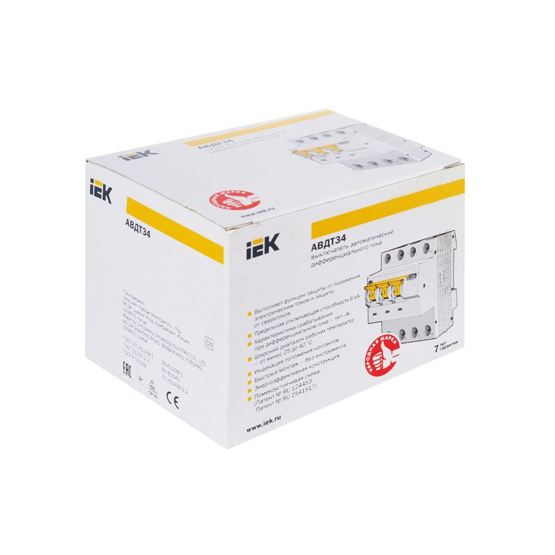 KARAT Автоматический выключатель дифференциального тока АВДТ 34 C25 100мА тип A IEK