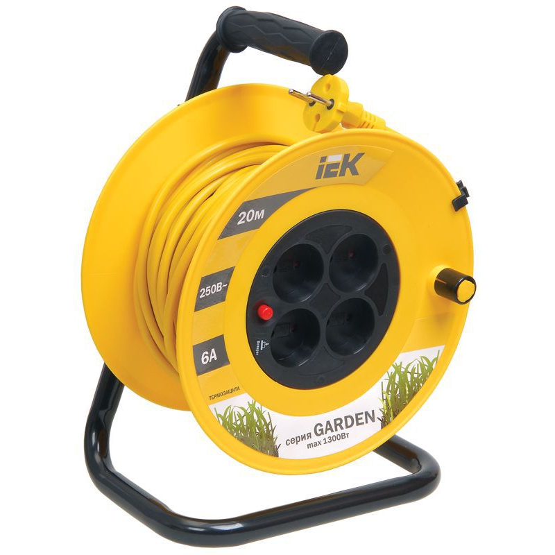 Катушка УК20 4 места без заземления с термозащитой 2х0,75мм2 Garden 20м IEK