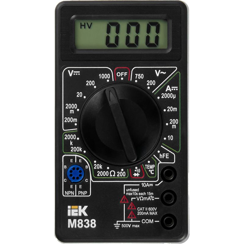 Мультиметр цифровой UNIVERSAL M838 IEK