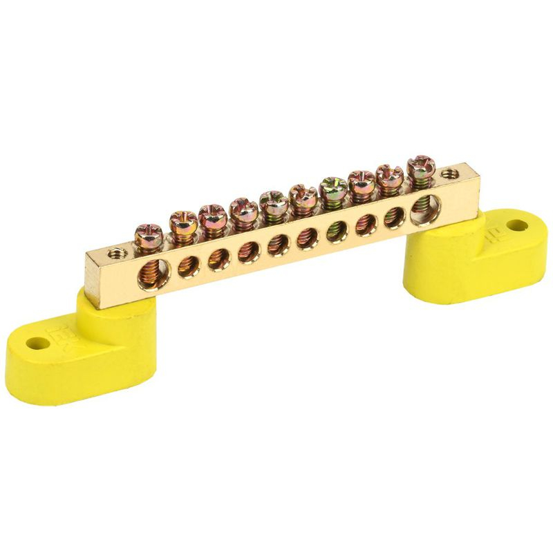 Шина PE земля на двух угловых изоляторах ШНИ-6х9-10-У2-Ж IEK