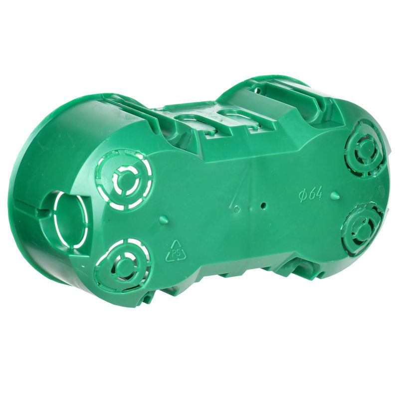 Коробка установочная КМ40023 двухместная для полых стен безгалогенная (HF) 141х70х45мм с саморезами и металлическими лапками IEK