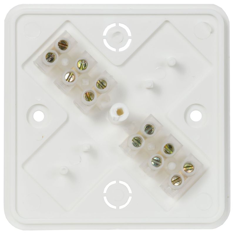 Коробка распаячная КМ41216-01 для открытой проводки безгалогенная (HF) 75х75х28 белая (6 клемм 6мм2) IEK