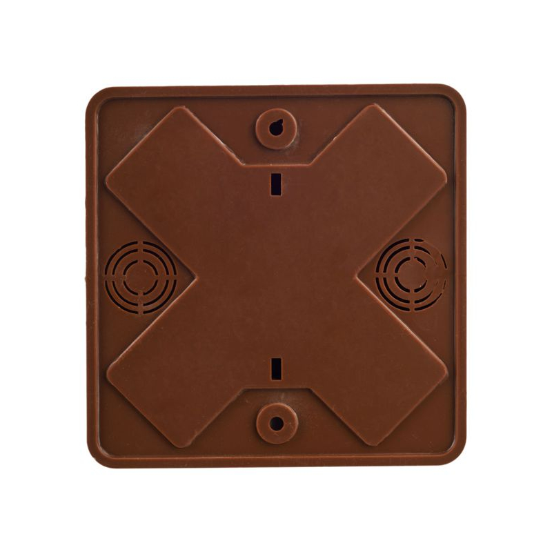 Коробка распаячная КМ41219-05 для открытой проводки безгалогенная (HF) 100х100х29мм дуб (6 клемм 6мм2) IEK