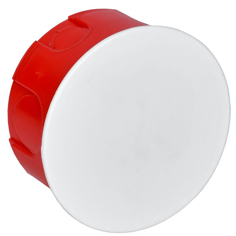 Коробка распаячная КМ41007 для твердых стен безгалогенная (HF) D=80х40мм с крышкой IEK