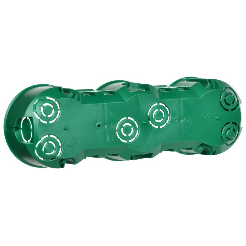 Коробка установочная КМ40024 трехместная для полых стен безгалогенная (HF) 212х70х45мм с саморезами и металлическими лапками IEK