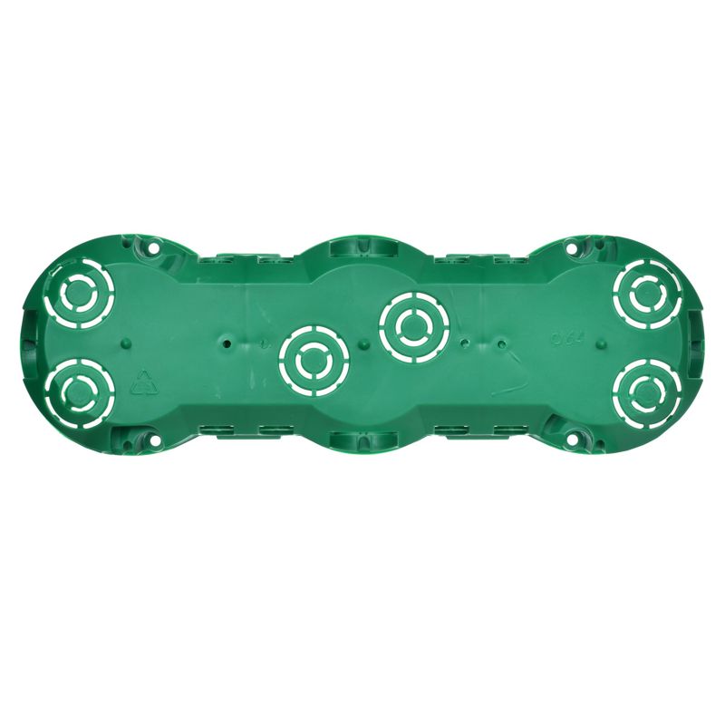 Коробка установочная КМ40024 трехместная для полых стен безгалогенная (HF) 212х70х45мм с саморезами и металлическими лапками IEK