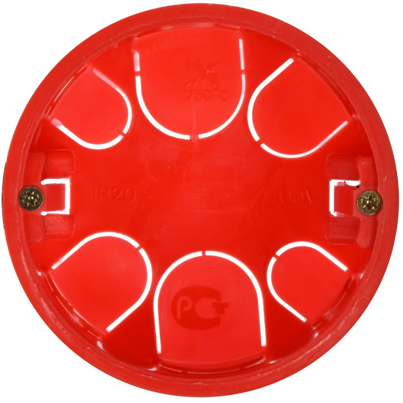 Коробка распаячная КМ41025 для полых стен безгалогенная (HF) D=80х40мм с пластиковыми лапками IEK