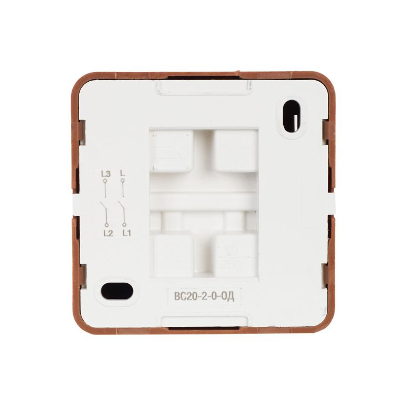 OKTAVA Выключатель 2-клавишный для открытой установки 10А ВС20-2-0-ОД дуб GENERICA