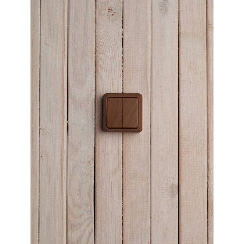 OKTAVA Выключатель 2-клавишный для открытой установки 10А ВС20-2-0-ОД дуб GENERICA