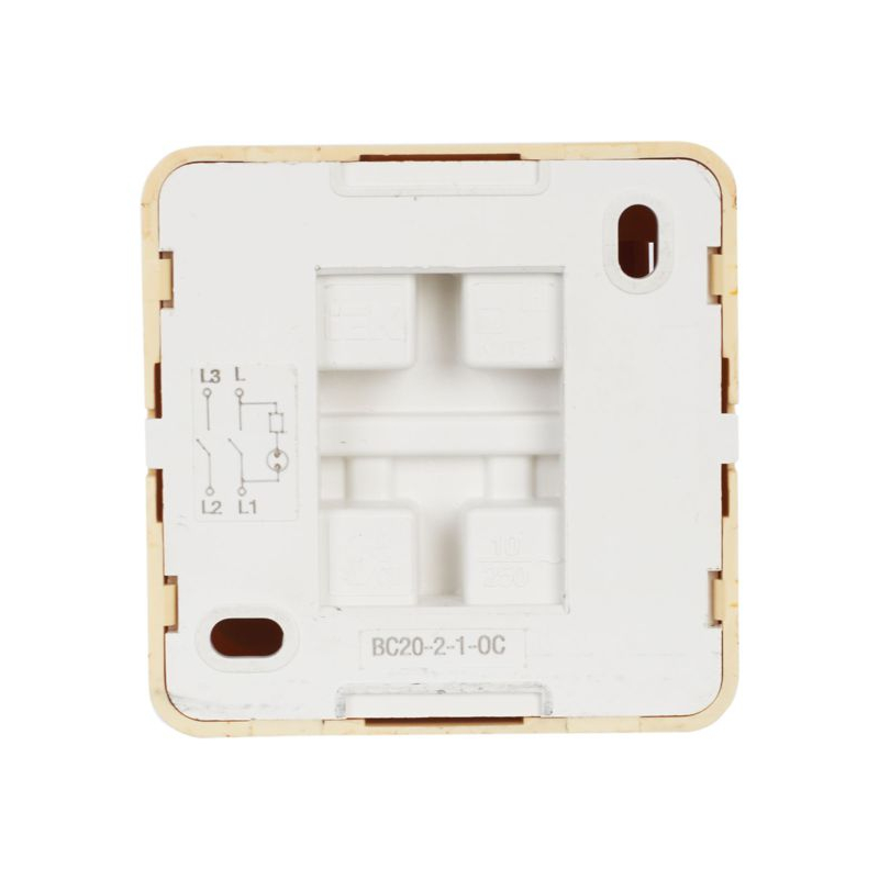 OKTAVA Выключатель 2-клавишный с индикацией для открытой установки 10А ВС20-2-1-ОС сосна GENERICA