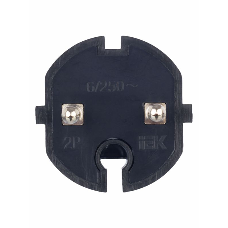 Вилка разборная прямая ВПп20-02-Ст без заземляющего контакта 6А черная IEK