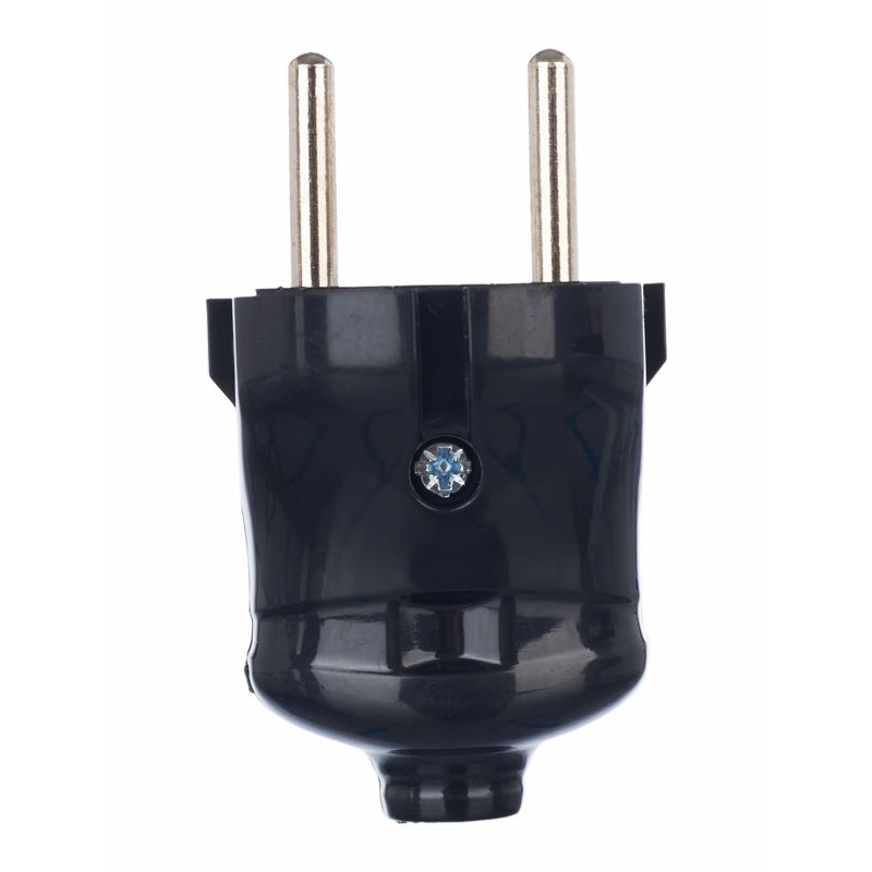 Вилка разборная прямая ВПп20-02-Ст без заземляющего контакта 6А черная IEK