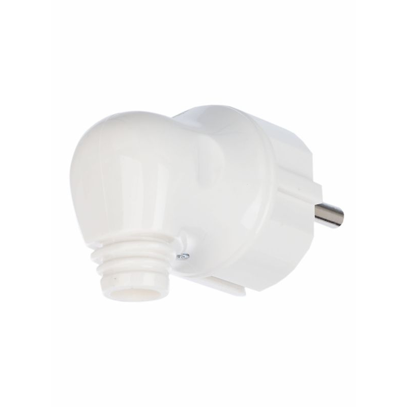 Вилка разборная угловая ВПу11-01-Ст с заземляющим контактом 16А белая IEK