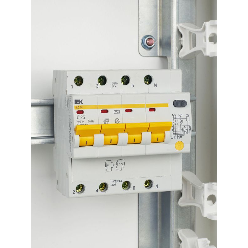 KARAT Дифференциальный автомат АД14 4P 25А 100мА тип AC IEK