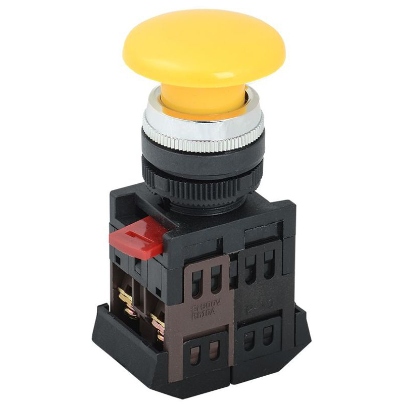 Кнопка управления AEА-22 Грибок d=22мм 1з+1р желтая IEK