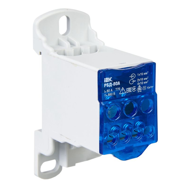 Блок распределительный РБД-80А на DIN-рейку IEK