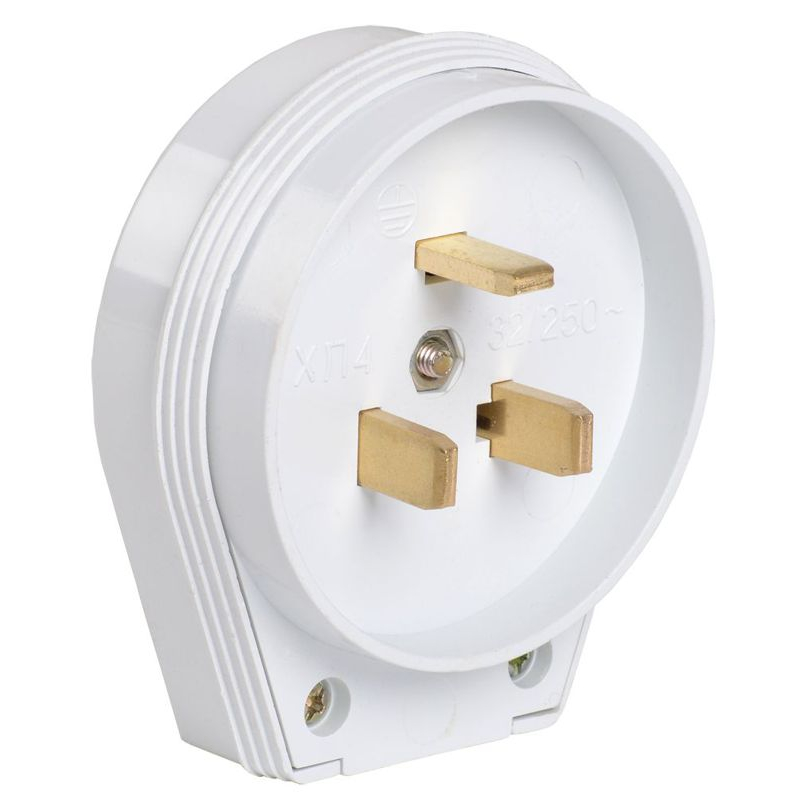 ВПпл10-01-Ст Вилка разборная для плиты с заземлением 32А белая IEK