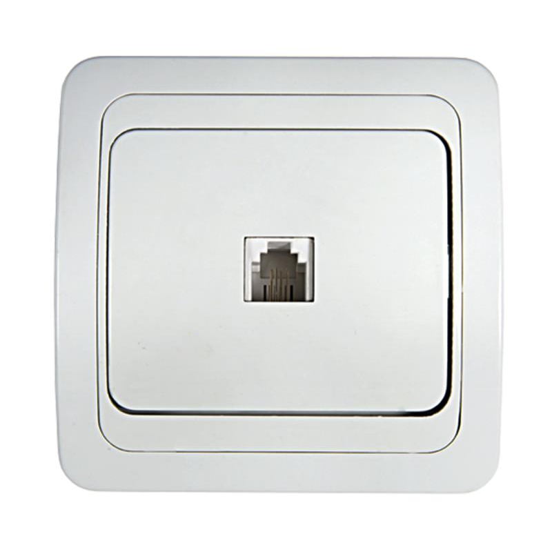 Розетка телефонная 1-м СП Classico 2034 16А IP20 белая ASD