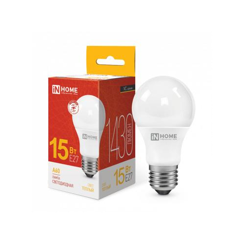 Лампа светодиодная LED-A60-VC 15Вт 230В E27 3000К 1350лм IN HOME 4690612020266