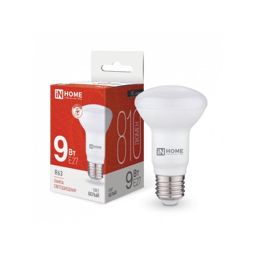 Лампочка светодиодная LED-R63-VC 9Вт 230В E27 4000К 810лм