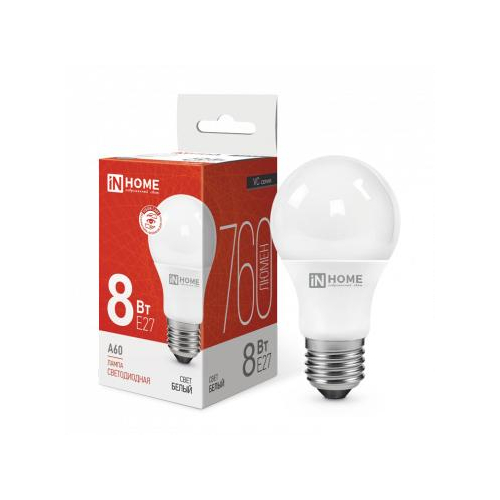 Лампа светодиодная LED-A60-VC 8Вт 230В E27 4000К 720Лм IN HOME 4690612024028
