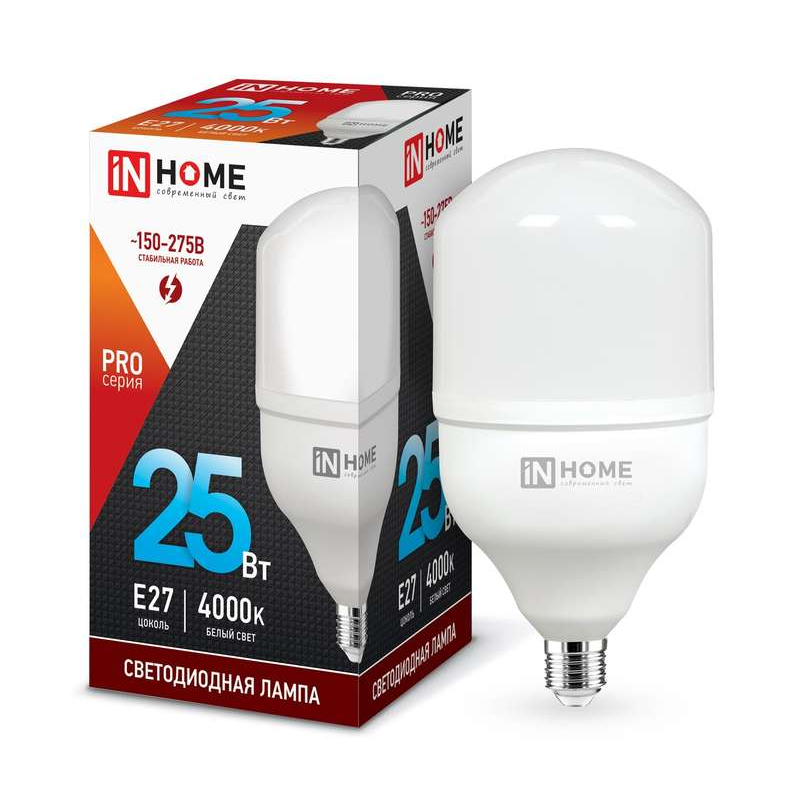 Лампа светодиодная LED-HP-PRO 25Вт 230В 4000К E27 2250лм IN HOME 4690612031057