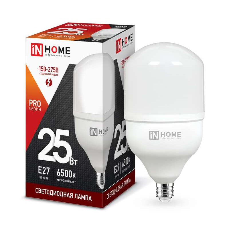 Лампа светодиодная LED-HP-PRO 25Вт 230В 6500К E27 2250лм IN HOME 4690612031064