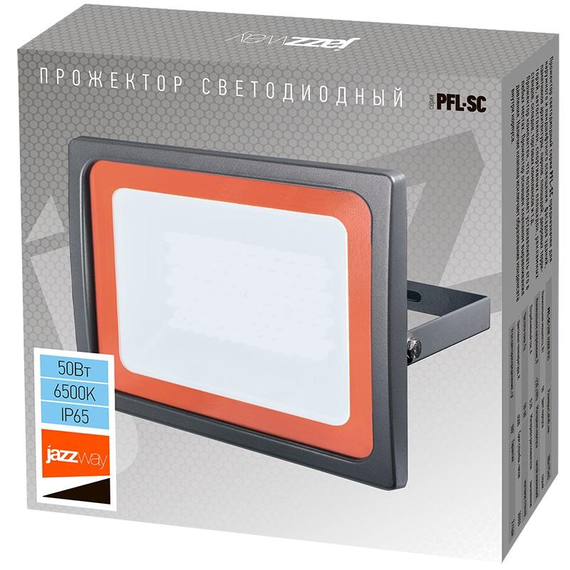 Прожектор светодиодный PFL-SC SMD 50Вт 6500К IP65 матов. стекло JazzWay 5001435