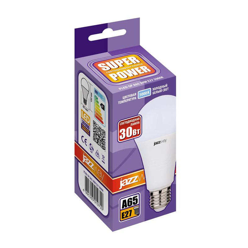 Лампа светодиодная PLED-SP A65 30Вт 5000К E27 230/50 Jazzway 5019720