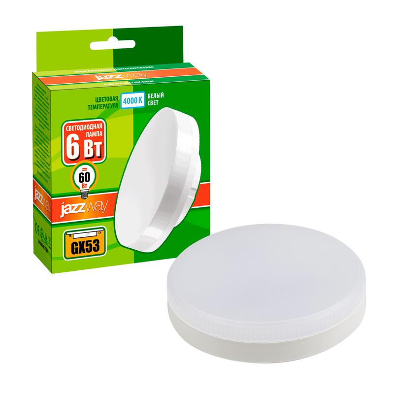 Лампа светодиодная PLED- ECO-GX53 6Вт 4000К FROST 460лм JazzWay 5006034