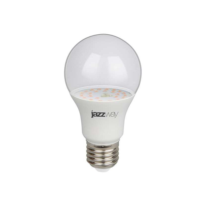 Лампа светодиодная для растений PPG A60 Agro 9Вт грушевидная CLEAR E27 IP20 JazzWay 5008946