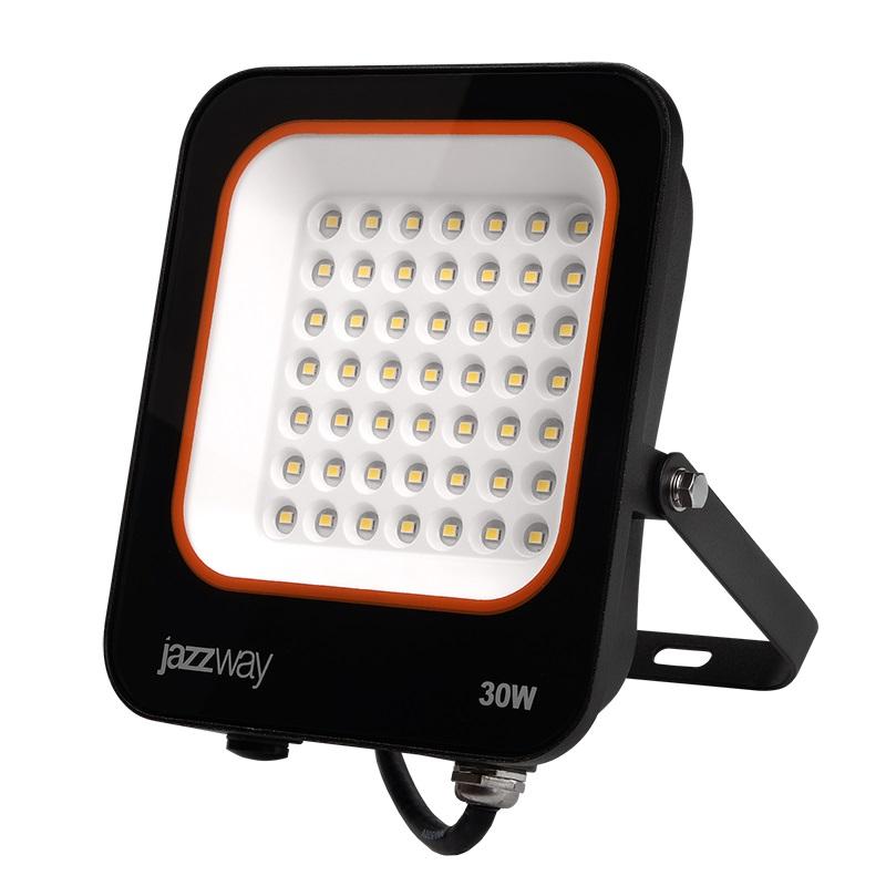 Прожектор светодиодный ДО-30Вт 6500К 2700Лм IP65 PFL-V 185-260В угол светораспределения 100° -40... +50°С литой алюминий индекс Ra>80 Jazzway (5039711)