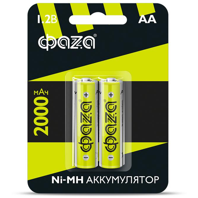 Элемент питания аккумуляторный ФАZА AA 2000мАч Ni-MH блистер, 2 шт. (5002975)