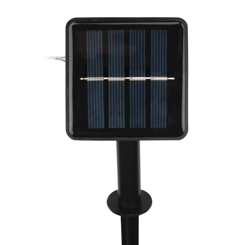 Садово-парковый светильник светодиодный декоративная нить, цвет желтый, солнечная батарея