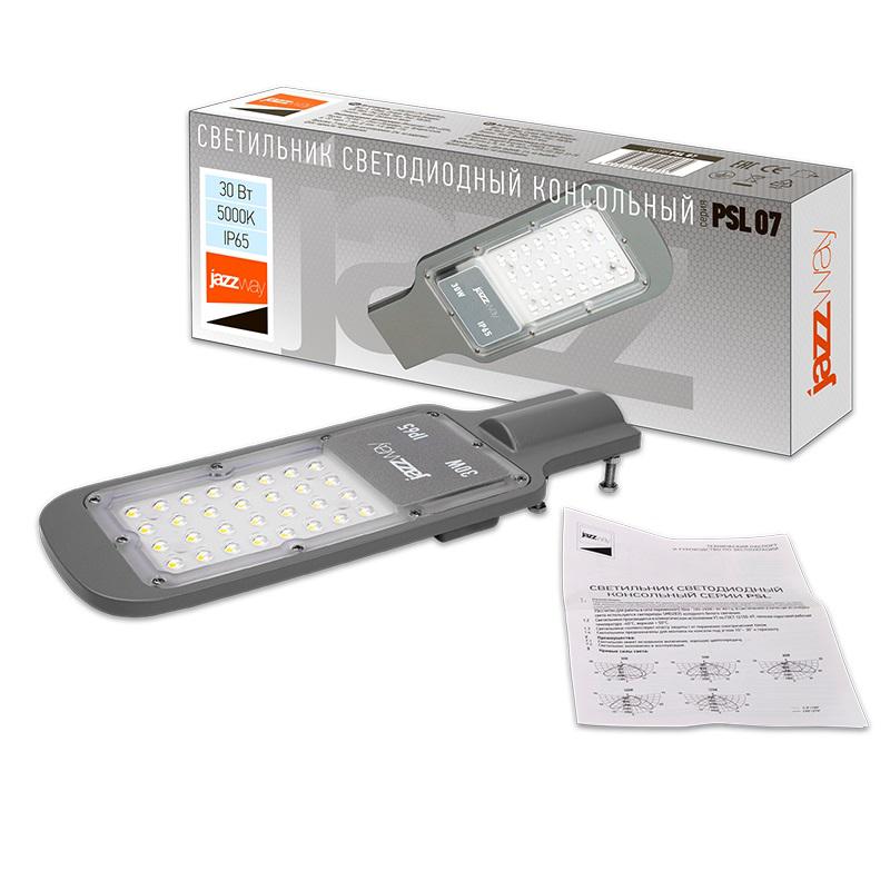 Светильник светодиодный PSL 07 30Вт 5000К IP65 AC180-260 уличный ДКУ JazzWay 5041035
