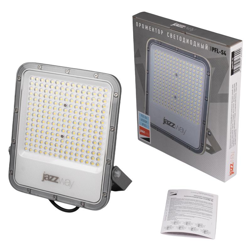 Прожектор светодиодный ДО-150 Вт 16500 Лм 6500К IP65 200-240 В LED угол светораспределения 80° -40... +50°С литой алюминий с антикоррозийным покрытиемлинзовый модуль Jazzway (5036444)