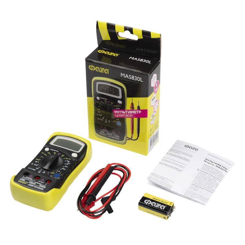 Мультиметр цифровой MAS830L ФАZА 5000490