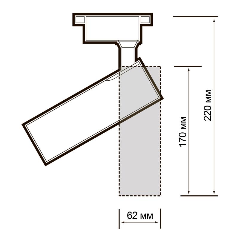 Светильник светодиодный трековый на шинопровод ДПО-20W 4000К 1800Лм IP40, белый Jazzway