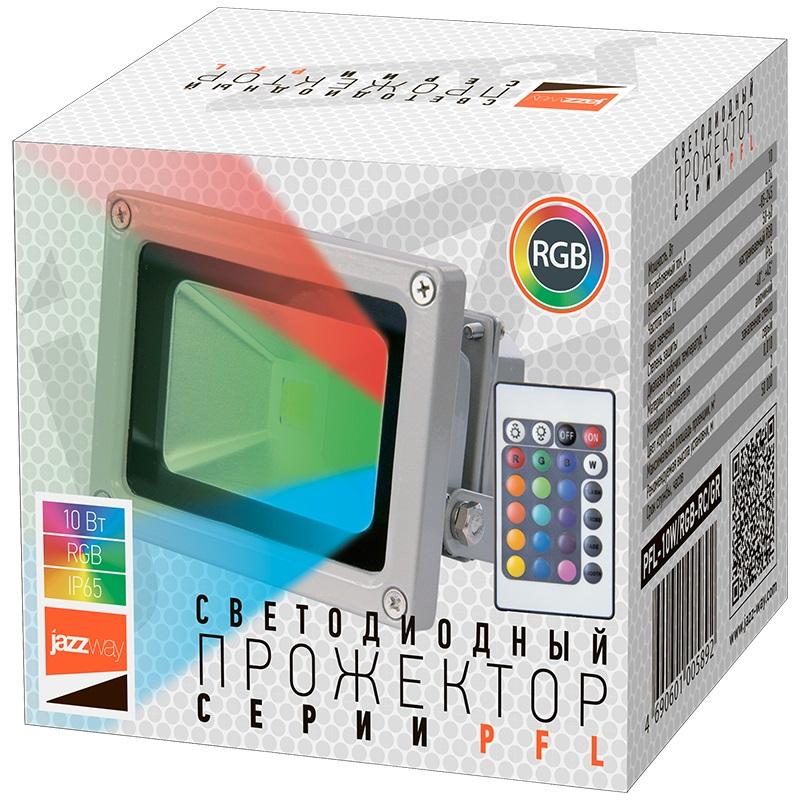 Прожектор светодиодный PFL-10W/RGB-RC/GR 10Вт IP65 JazzWay 1005892