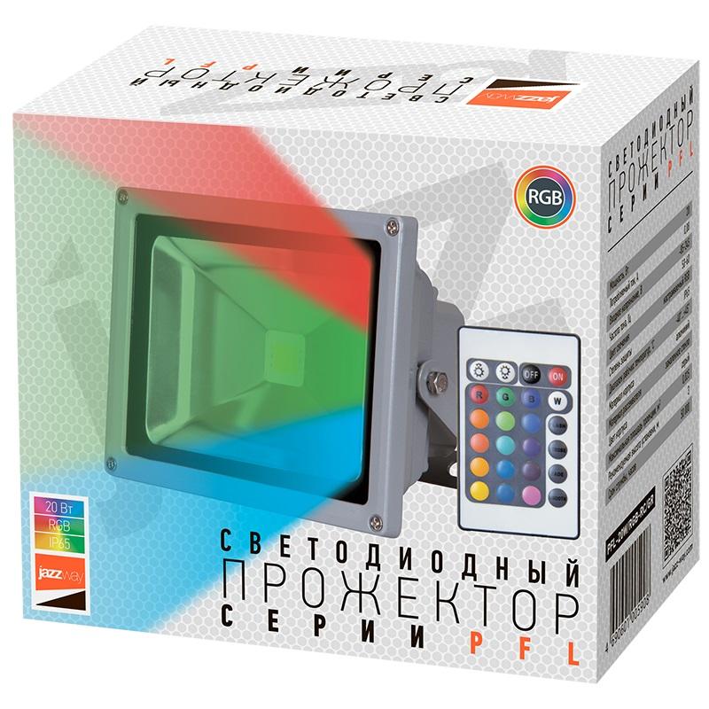 Прожектор светодиодный PFL-20W/RGB-RC/GR 20Вт IP65 JazzWay 1005908