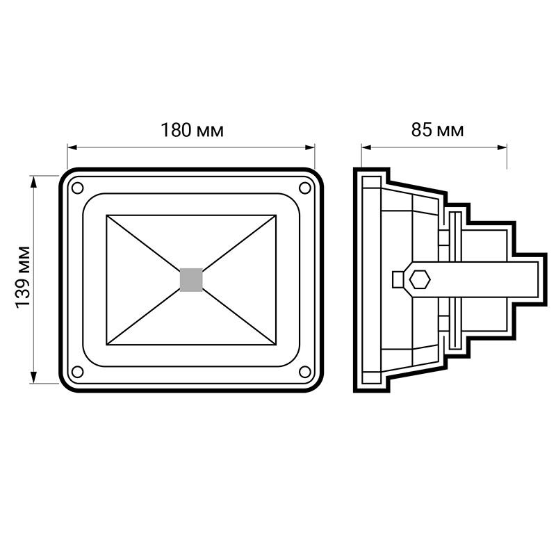 Прожектор светодиодный PFL-20W/RGB-RC/GR 20Вт IP65 JazzWay 1005908