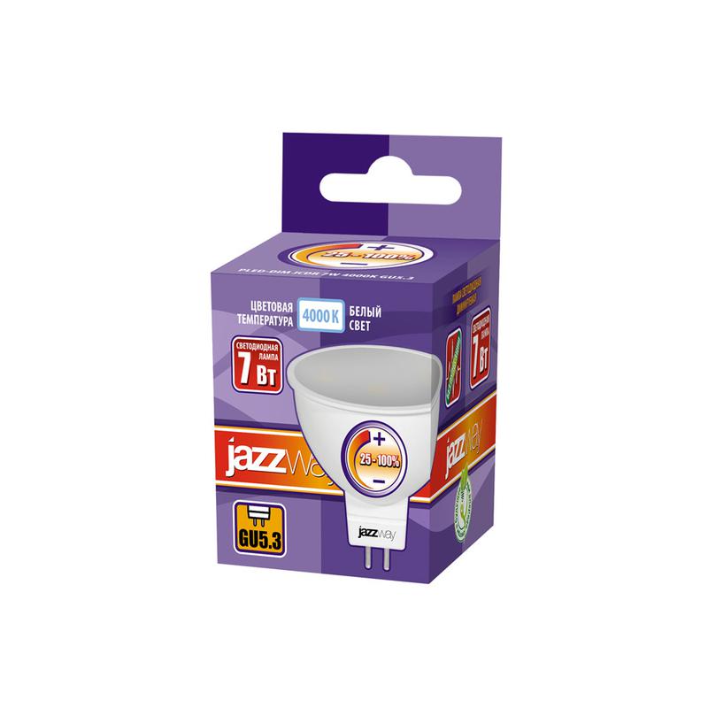 Лампа светодиодная PLED-DIM JCDR 7Вт 4000К бел. GU5.3 540лм 220-240В диммир. JazzWay 1035431