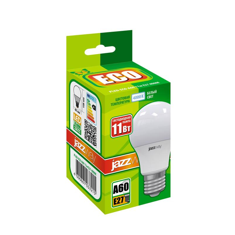 Лампа светодиодная PLED-ECO/SE-A60 11Вт грушевидная 4000К бел. E27 840лм 220В JazzWay 1033215