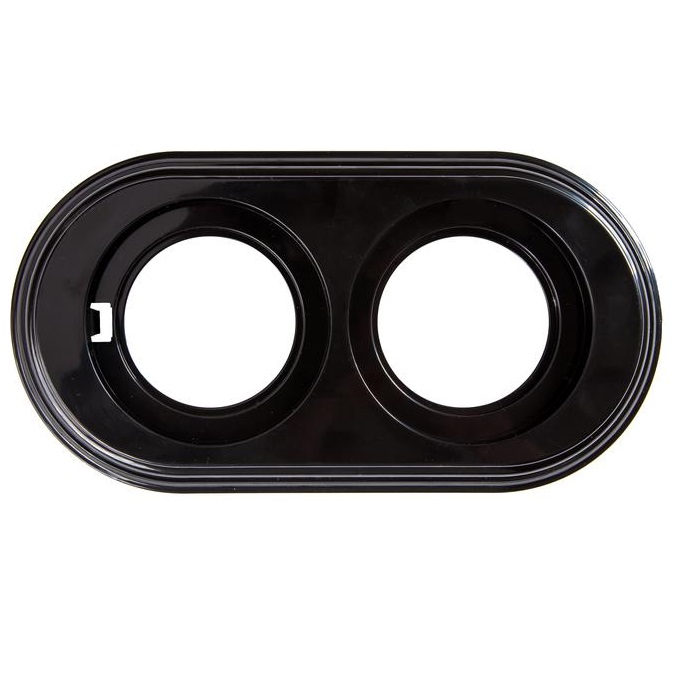 Рамка 2 места, ретро пластик, цвет черный