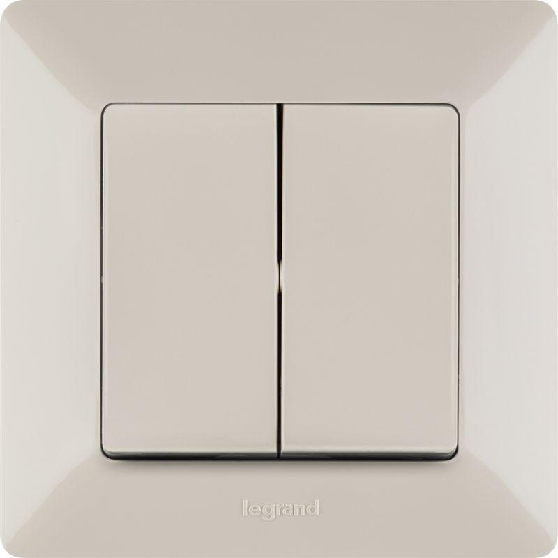 Механизм выключателя 2-кл. СП Valena Life 10А IP20 250В с лиц. панелью безвинт. зажимы сл. кость Leg 752505