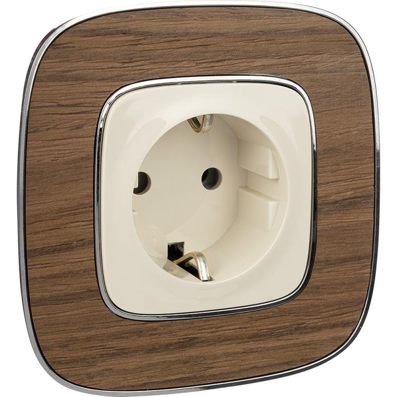 Механизм розетки 1-м СП Valena Allure 16А IP2X 250В 2P+E безвинт. клеммы с лицев. панелью сл. кость Leg 753821