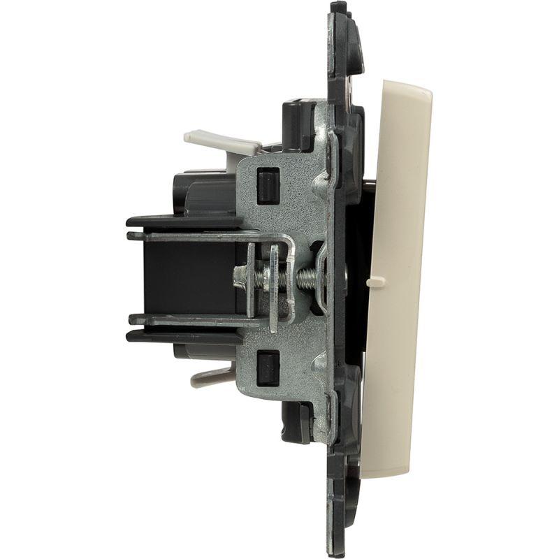 Механизм переключателя 1-кл. СП Valena Life 10А IP20 250В 10AX с лиц. панелью безвинт. зажимы сл. кость Leg 752506