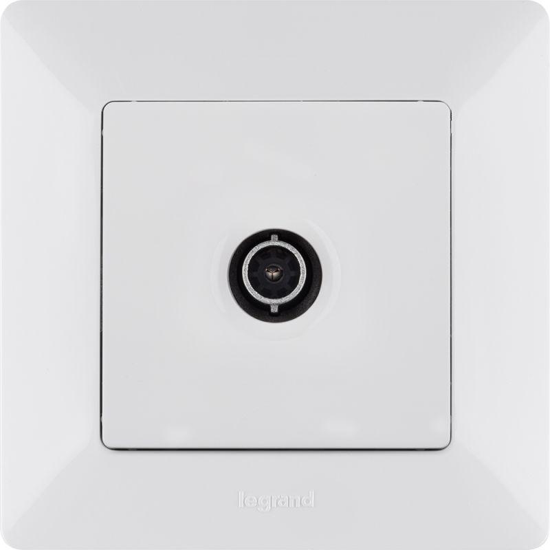 Механизм розетки TV с топологией "звезда" Valena Life 1 выход 0-2400МГц с лиц. панелью бел. Leg 753451